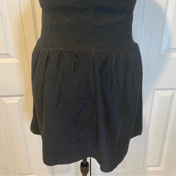 Black Stretchy Modern Drop-Waist Skater Dress with pockets Size Medium - Picture 11 of 13